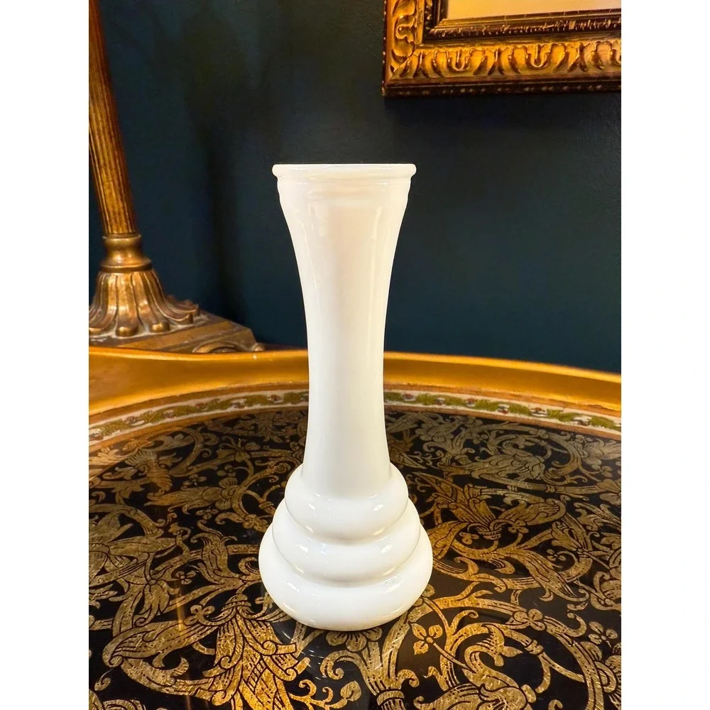 Vintage Randall‎ Milk Glass Bud Vase: Mid-Century Modern Decor